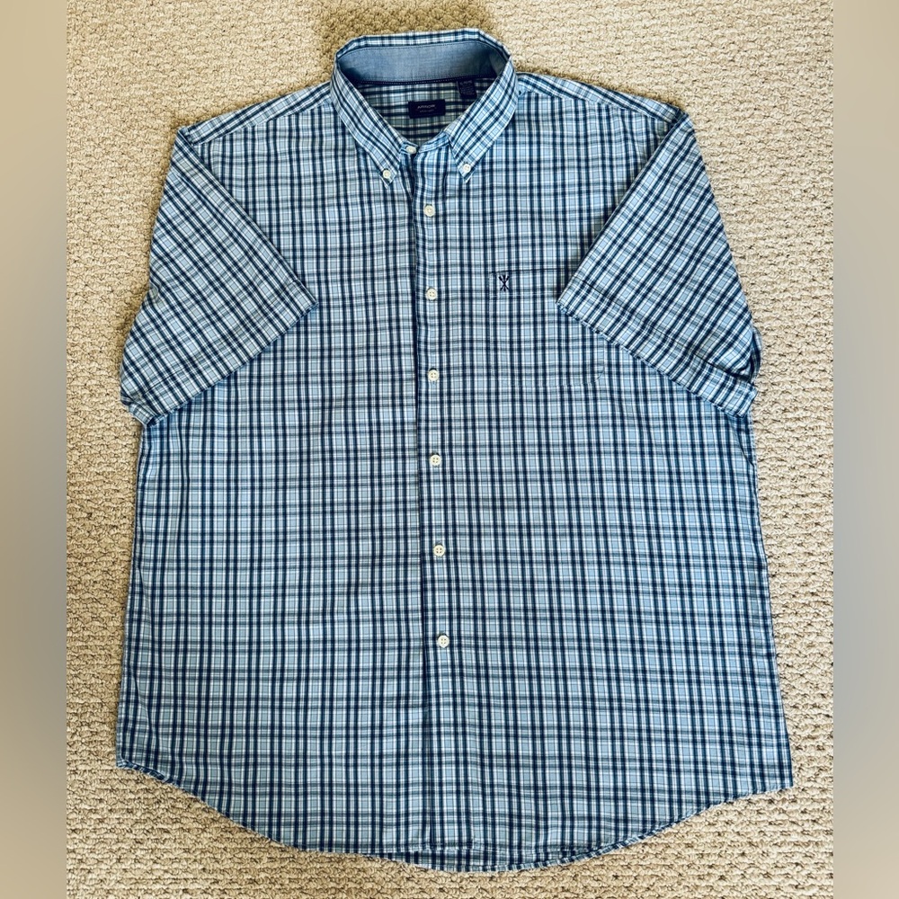 Arrow Men's Blue and White Checkered Shirt,XL 🦋